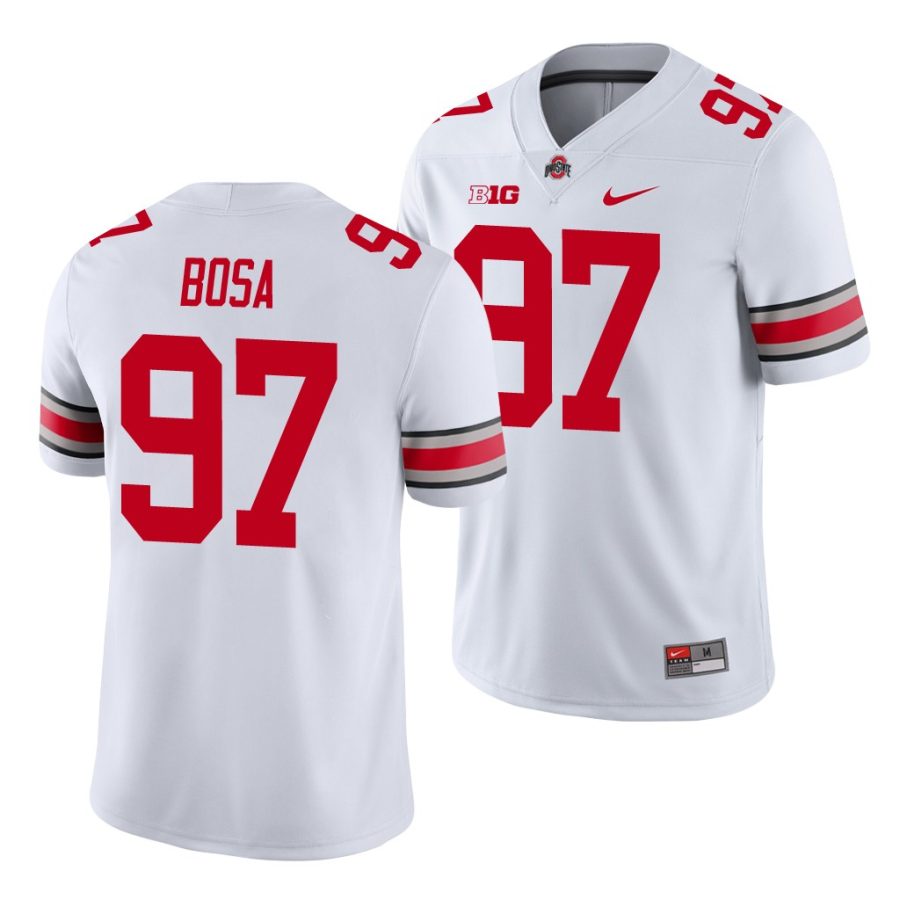 nick bosa white college football men's jersey