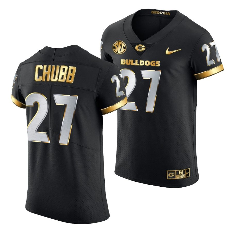 nick chubb black golden edition georgia bulldogs jersey