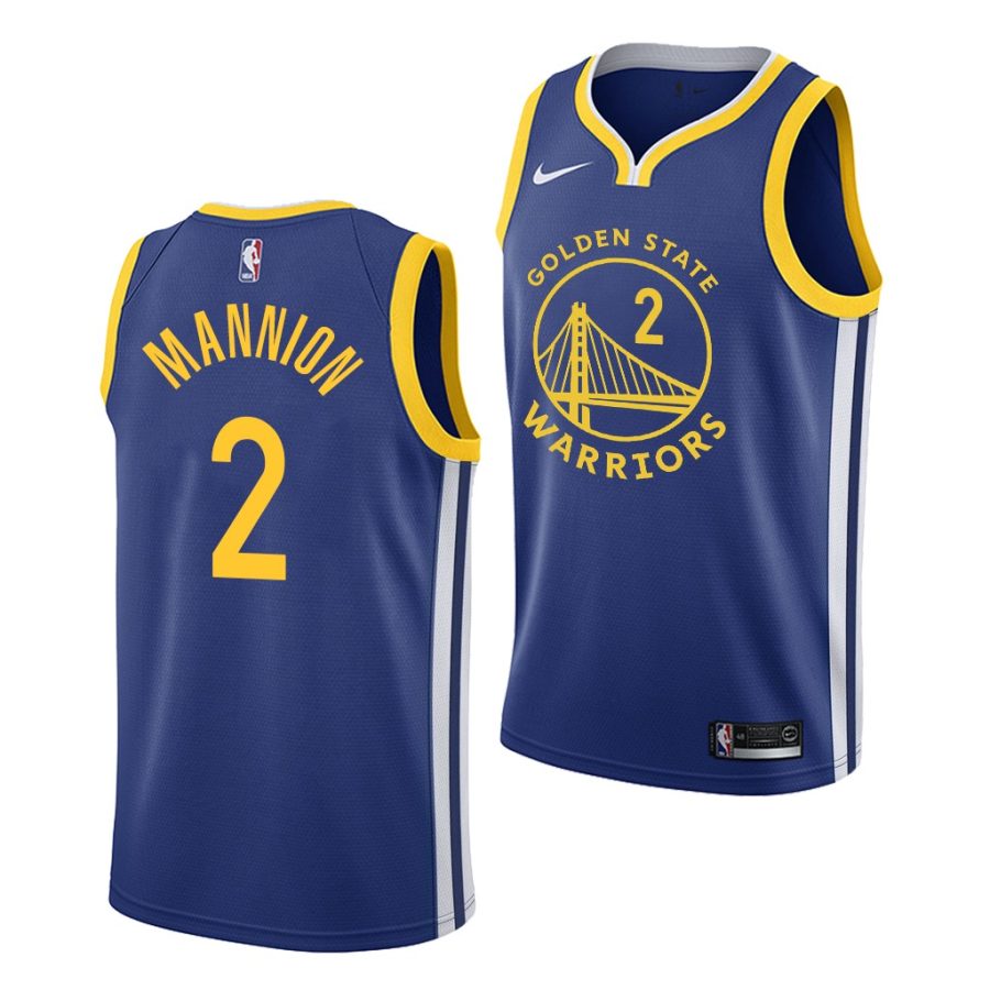 nico mannion warriors icon 2020 nba draft 2020 21 navy jersey