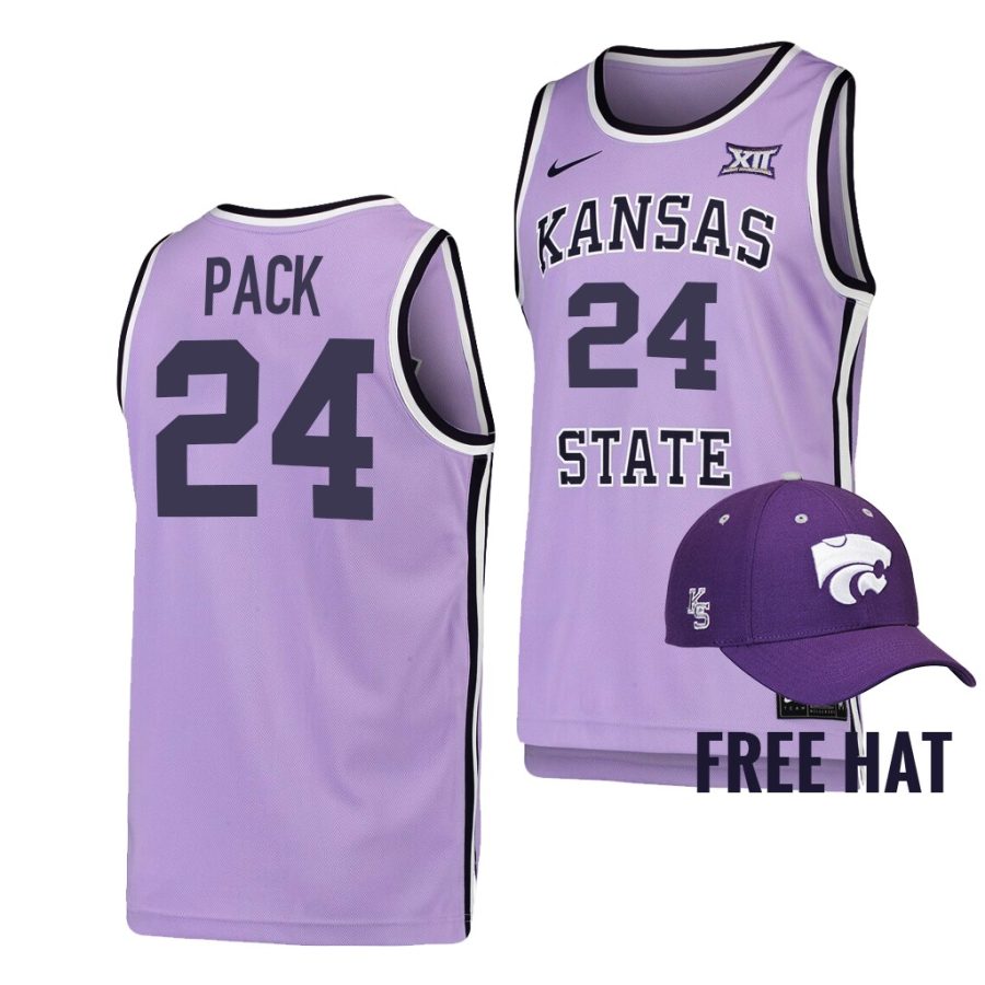 nijel pack kansas state wildcats purple 2022retro college basketball jersey