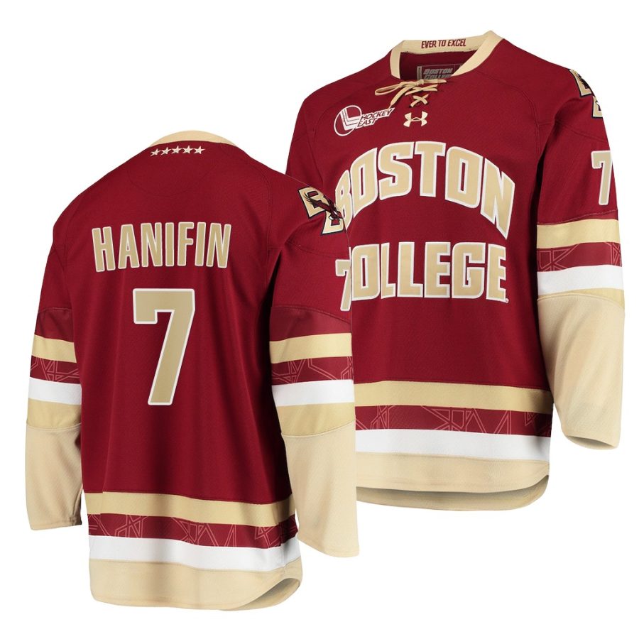 noah hanifin nhl college hockey maroon jersey