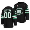 north dakota fighting hawks custom 2022 college hockey black nchc jersey