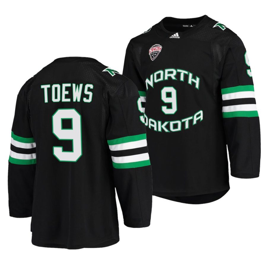 north dakota fighting hawks jonathan toews college hockey black alumni jersey