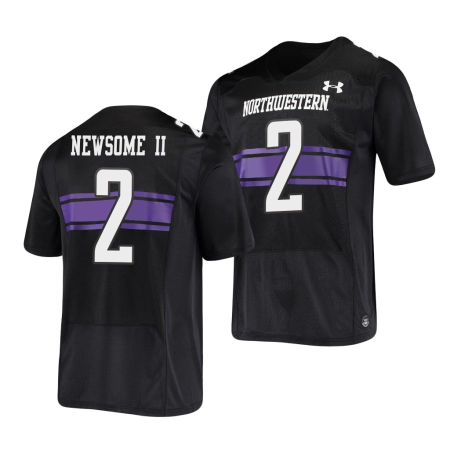 northwestern wildcats greg newsome ii black replica college football jersey