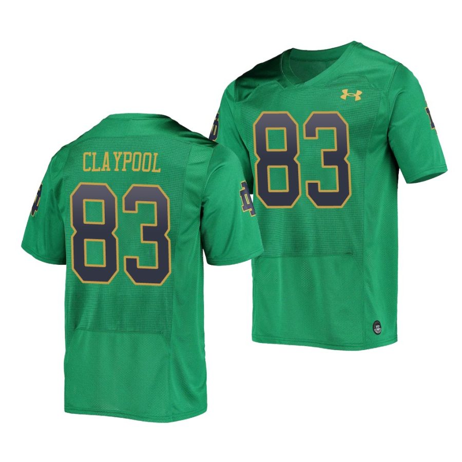 notre dame fighting irish chase claypool green college football men's jersey