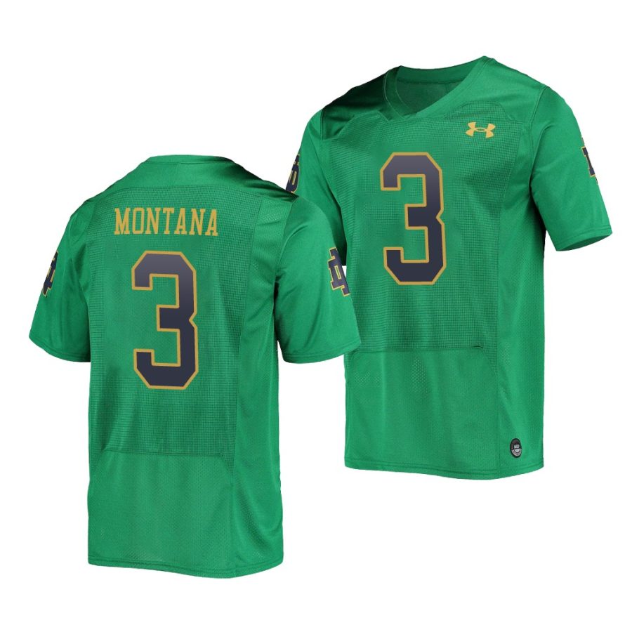 notre dame fighting irish joe montana green college football men's jersey