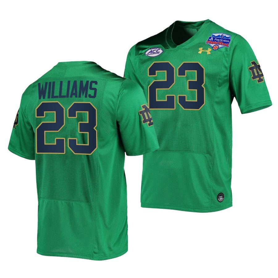 notre dame fighting irish kyren williams green 2022 fiesta bowl shamrock series jersey