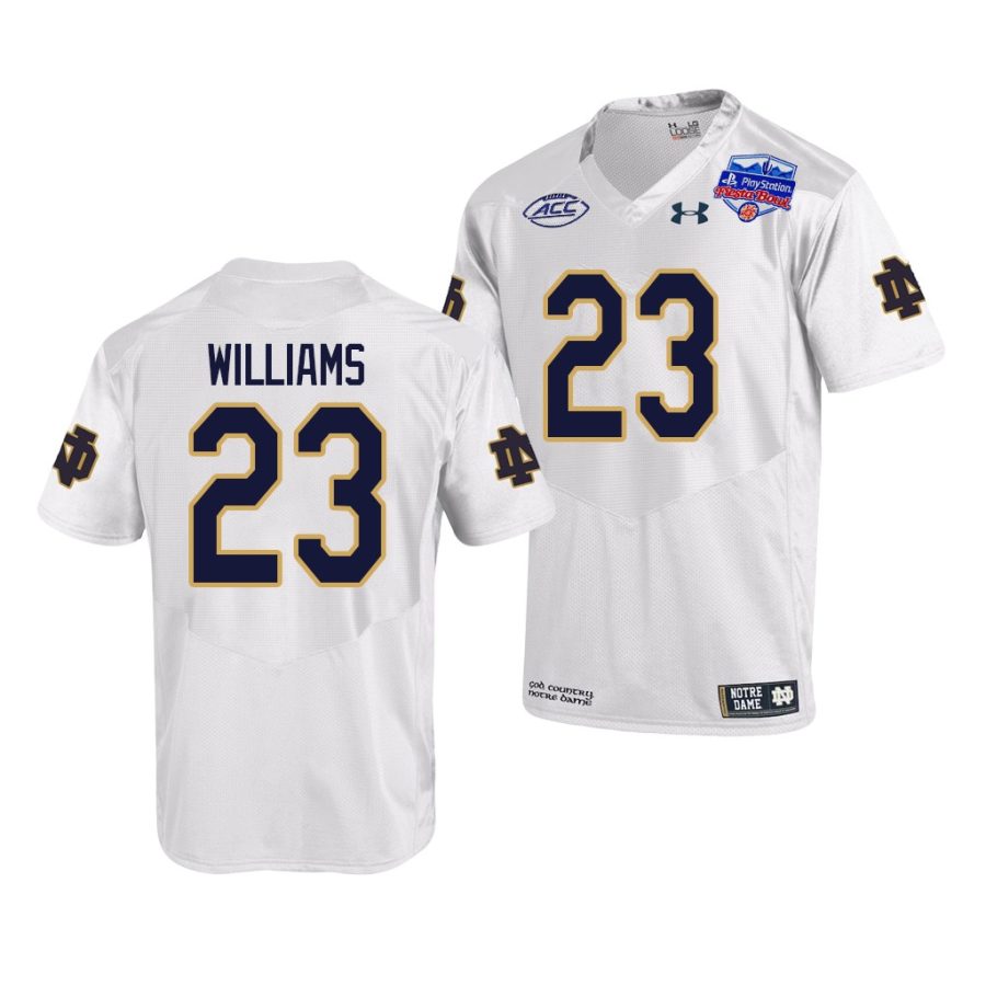 notre dame fighting irish kyren williams white 2022 fiesta bowl college football playoff jersey