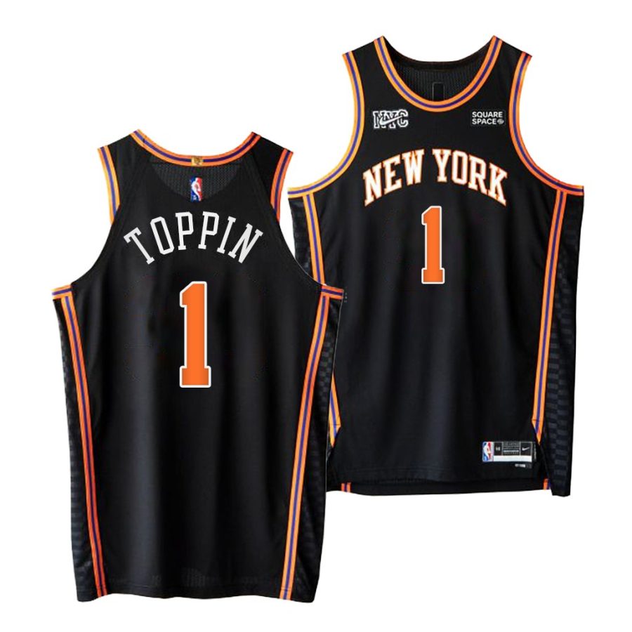 obi toppin knicks city edition nba 75th authentic 2021 22 black jersey