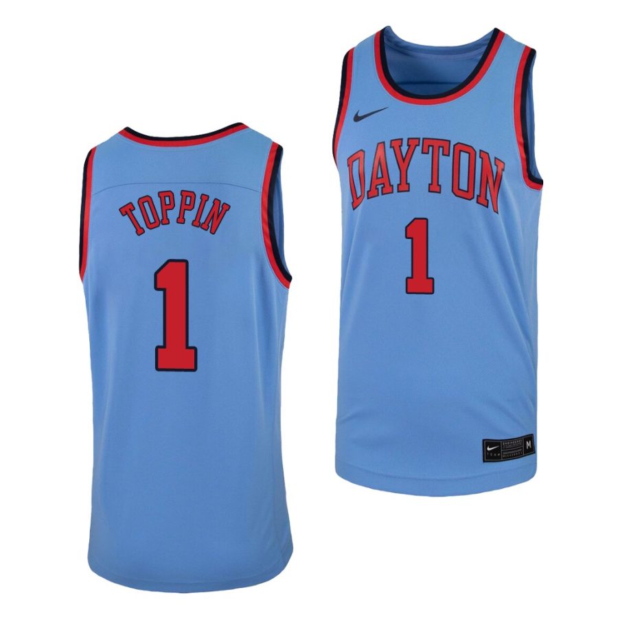 obi toppin light blue college basketball dayton flyers jersey