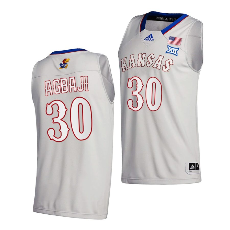 ochai agbaji gray college basketball men jersey