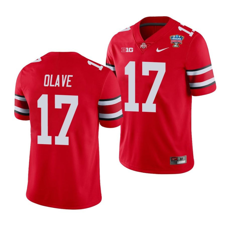 ohio state buckeyes chris olave scarlet 2021 sugar bowl college football jersey