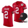 ohio state buckeyes chris olave scarlet 2022 rose bowl color rush jersey