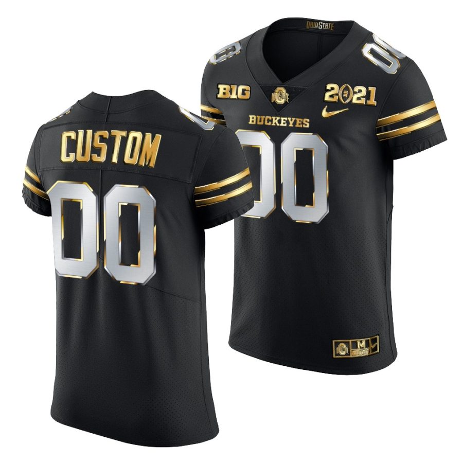 ohio state buckeyes custom black 2021 college football playoff championship golden authentic jersey