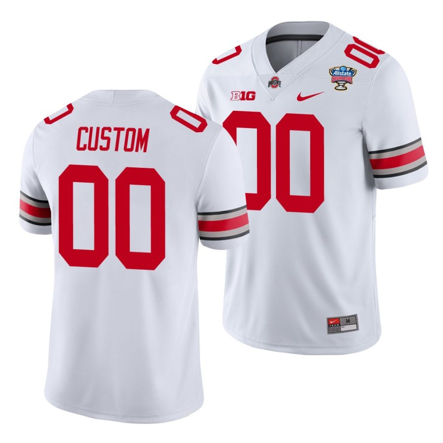 ohio state buckeyes custom white 2021 sugar bowl college football jersey