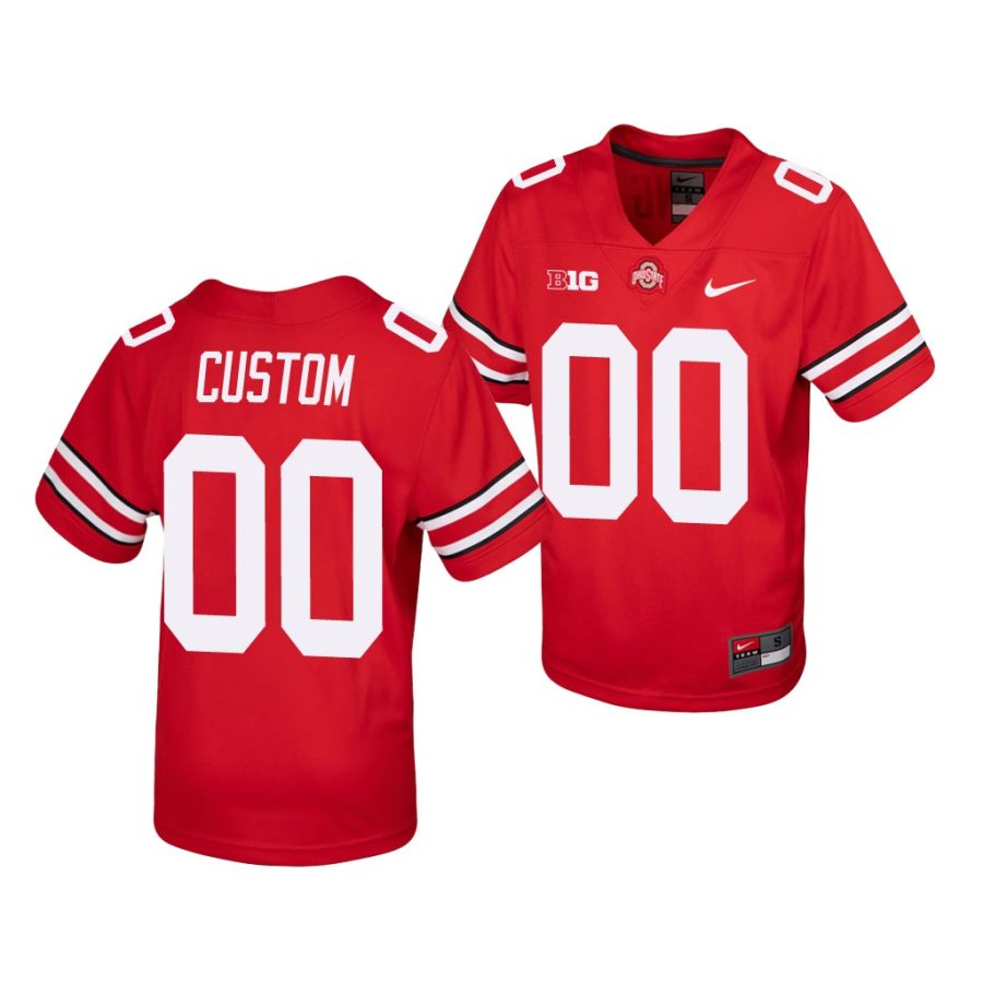 ohio state buckeyes custom youth scarlet college football jersey