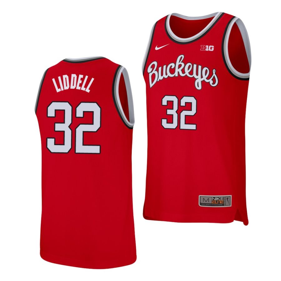 ohio state buckeyes e.j. liddell scarlet replica college basketball jersey