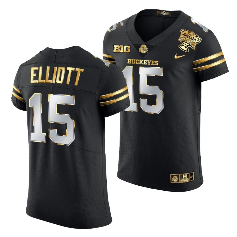 ohio state buckeyes ezekiel elliott black 2021 sugar bowl golden limited authentic football jersey