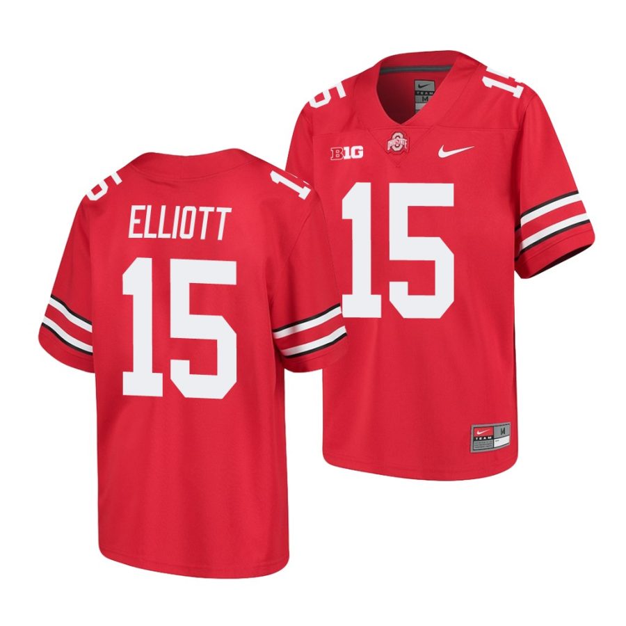 ohio state buckeyes ezekiel elliott scarlet college football youth jersey