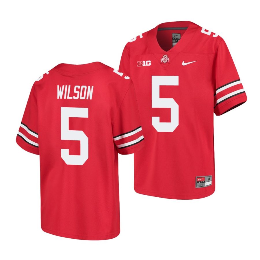 ohio state buckeyes garrett wilson scarlet college football youth jersey