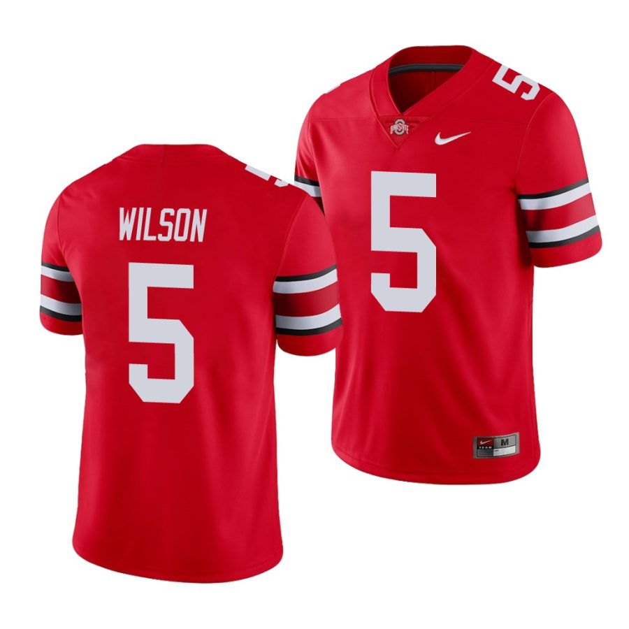 ohio state buckeyes garrett wilson scarlet game men's jersey