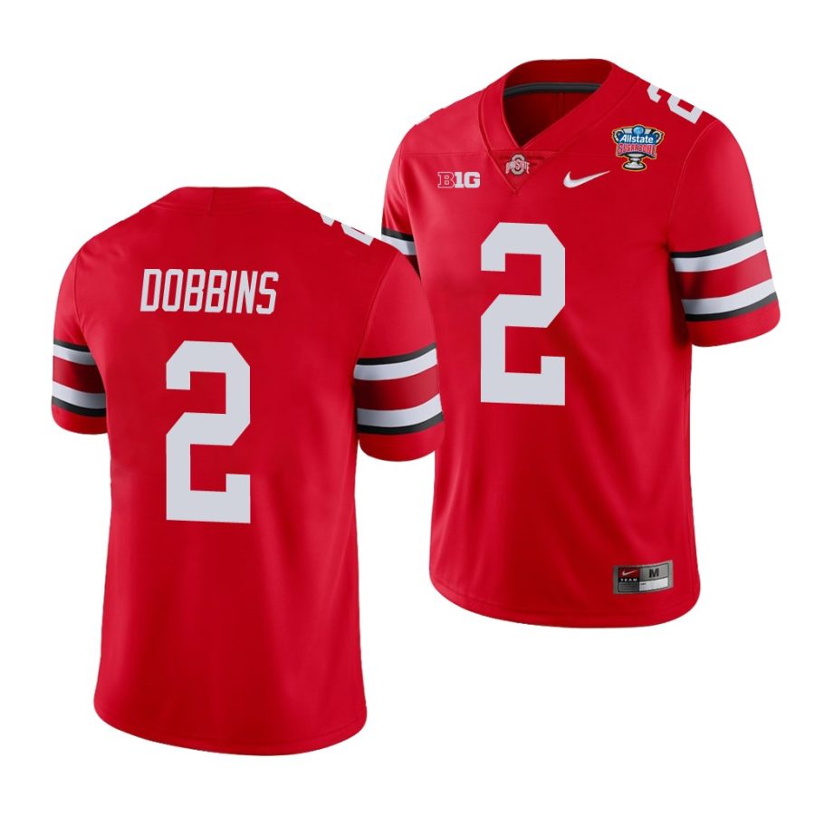 ohio state buckeyes j.k. dobbins scarlet 2021 sugar bowl college football jersey