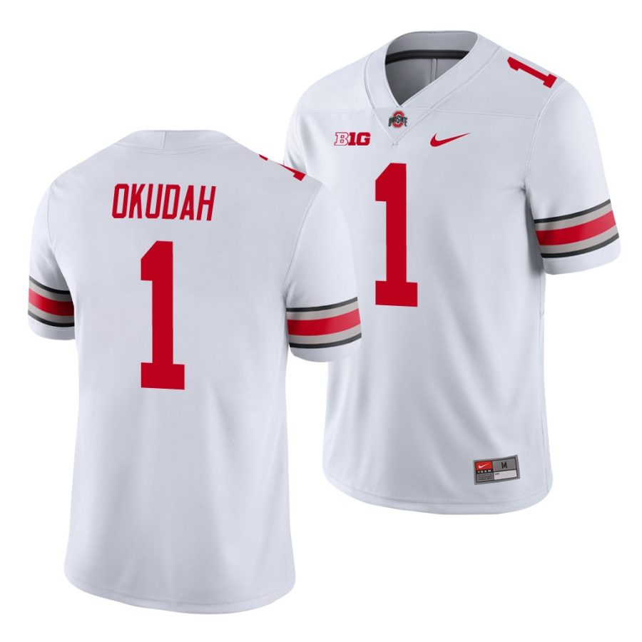 ohio state buckeyes jeff okudah white game men's jersey