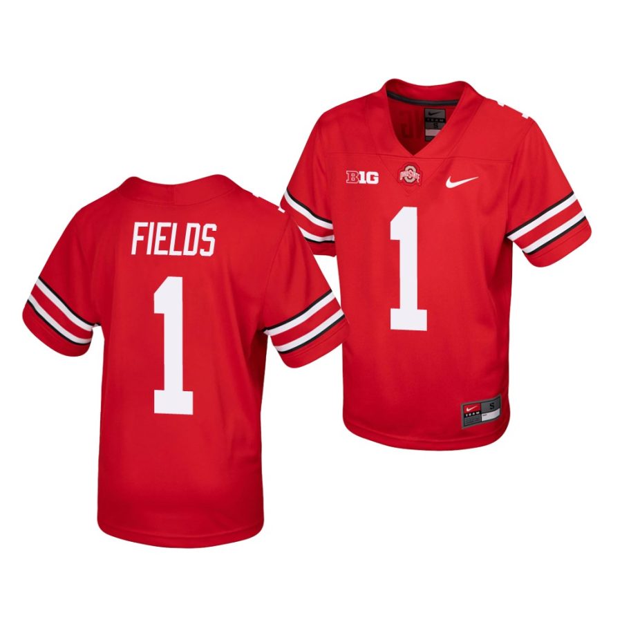 ohio state buckeyes justin fields youth scarlet college football jersey