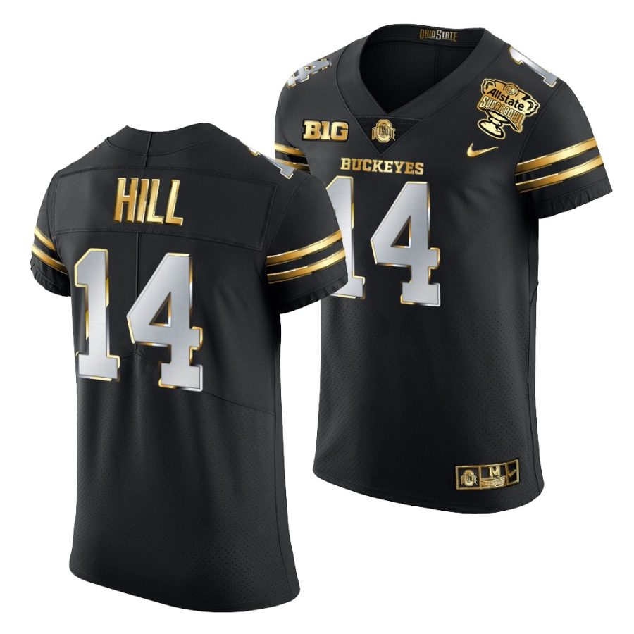 ohio state buckeyes k.j. hill black 2021 sugar bowl golden limited authentic football jersey