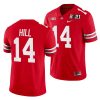 ohio state buckeyes k.j. hill scarlet 2021 sugar bowl champions college football playoff college football playoff jersey