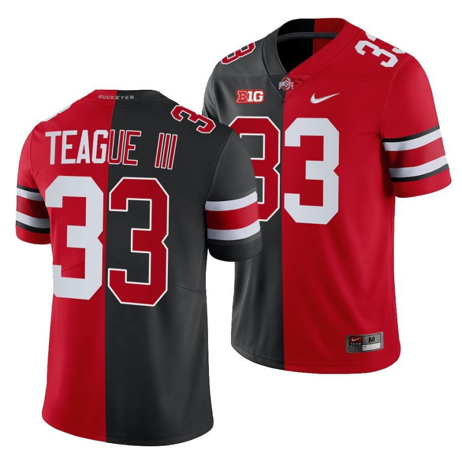 ohio state buckeyes master teague iii scarlet black split edition men jersey