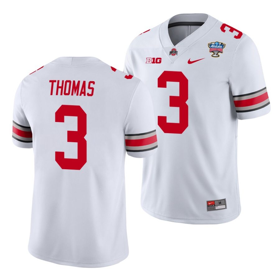 ohio state buckeyes michael thomas white 2021 sugar bowl college football jersey