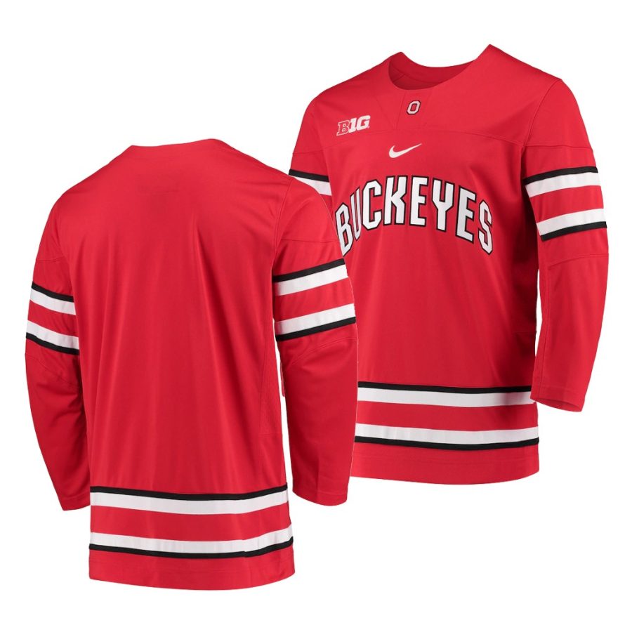 ohio state buckeyes replica scarlet college hockey jersey