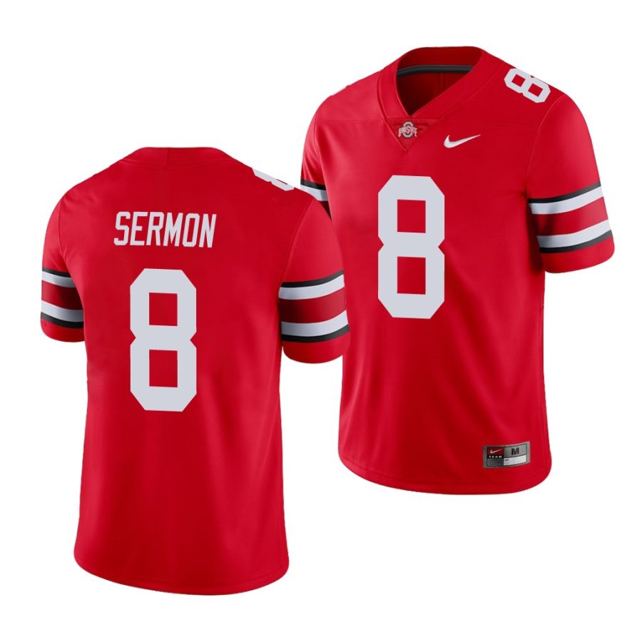 ohio state buckeyes trey sermon scarlet game men's jersey