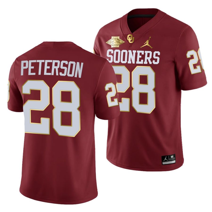 oklahoma sooners adrian peterson crimson 2021 red river showdown men jersey