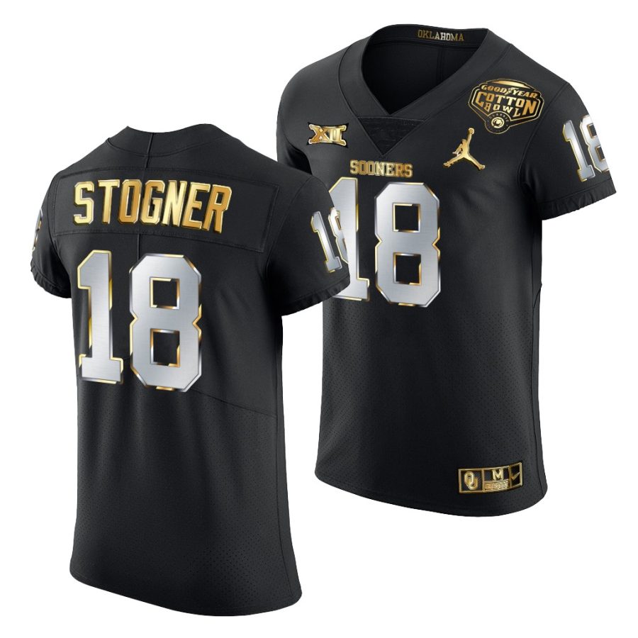 oklahoma sooners austin stogner black 2020 cotton bowl classic golden edition jersey