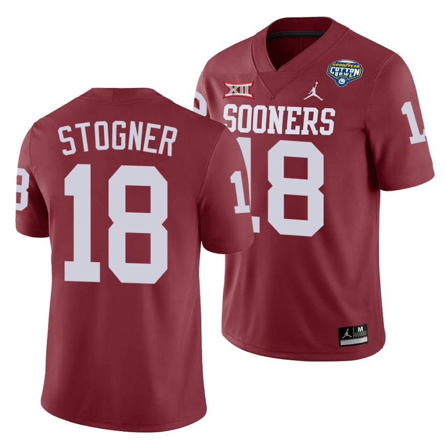 oklahoma sooners austin stogner crimson 2020 cotton bowl classic college football jersey