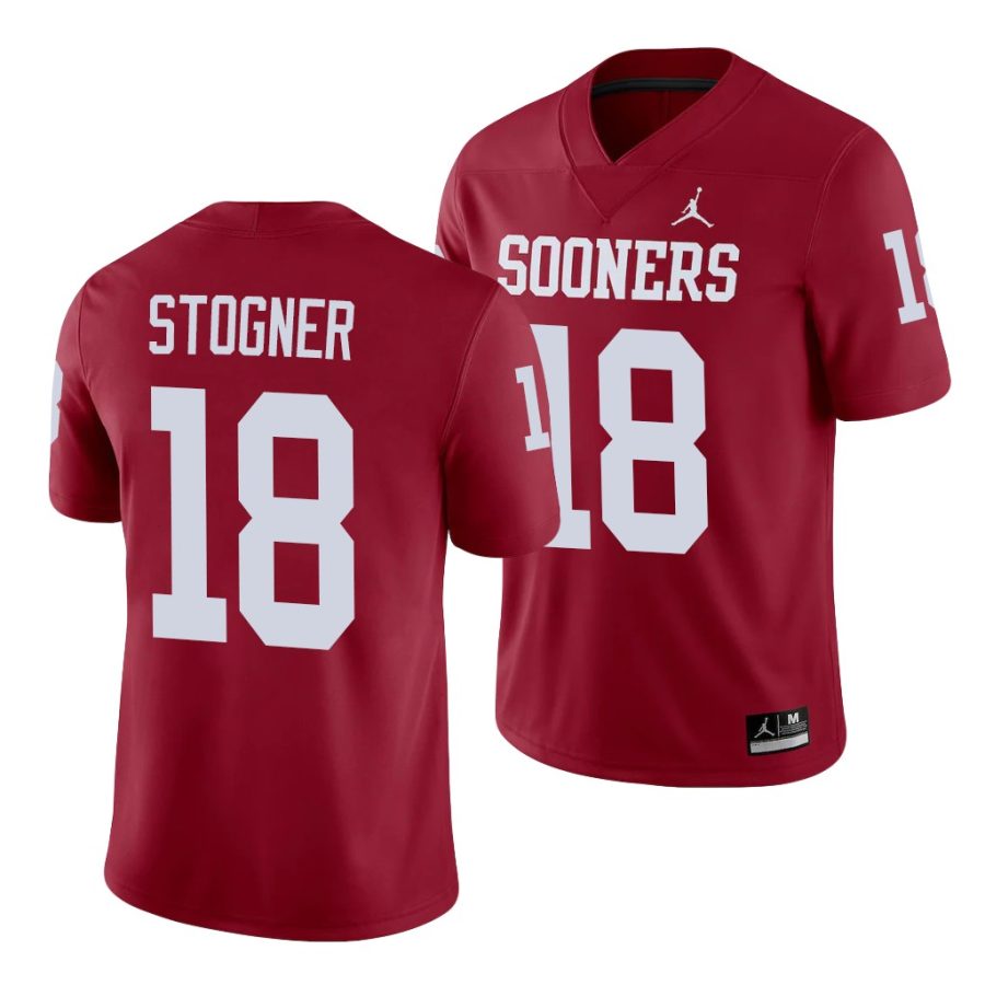 oklahoma sooners austin stogner crimson alumni men's jersey