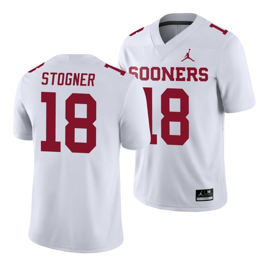 oklahoma sooners austin stogner white game men's jersey