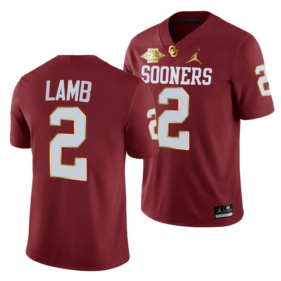 oklahoma sooners ceedee lamb crimson 2021 red river showdown men jersey