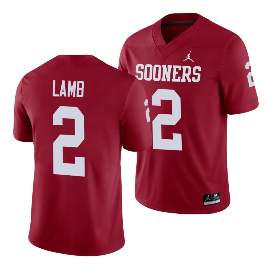 oklahoma sooners ceedee lamb crimson alumni men's jersey