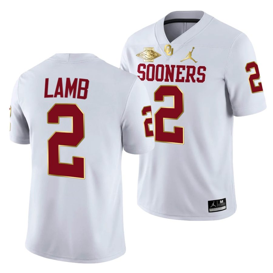 oklahoma sooners ceedee lamb white 2021 red river showdown men jersey