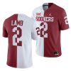 oklahoma sooners ceedee lamb white crimson split men's jersey