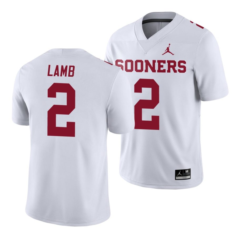 oklahoma sooners ceedee lamb white game men's jersey