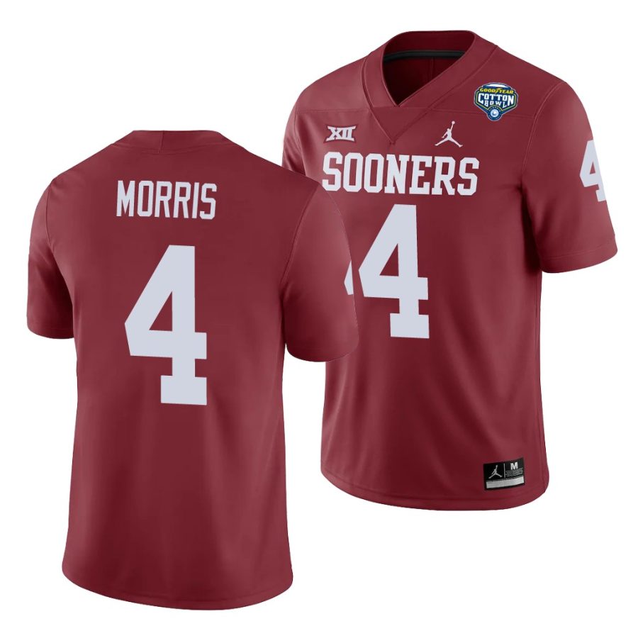 oklahoma sooners chandler morris crimson 2020 cotton bowl men's jersey