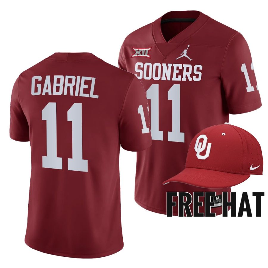 oklahoma sooners dillon gabriel crimson college football jersey