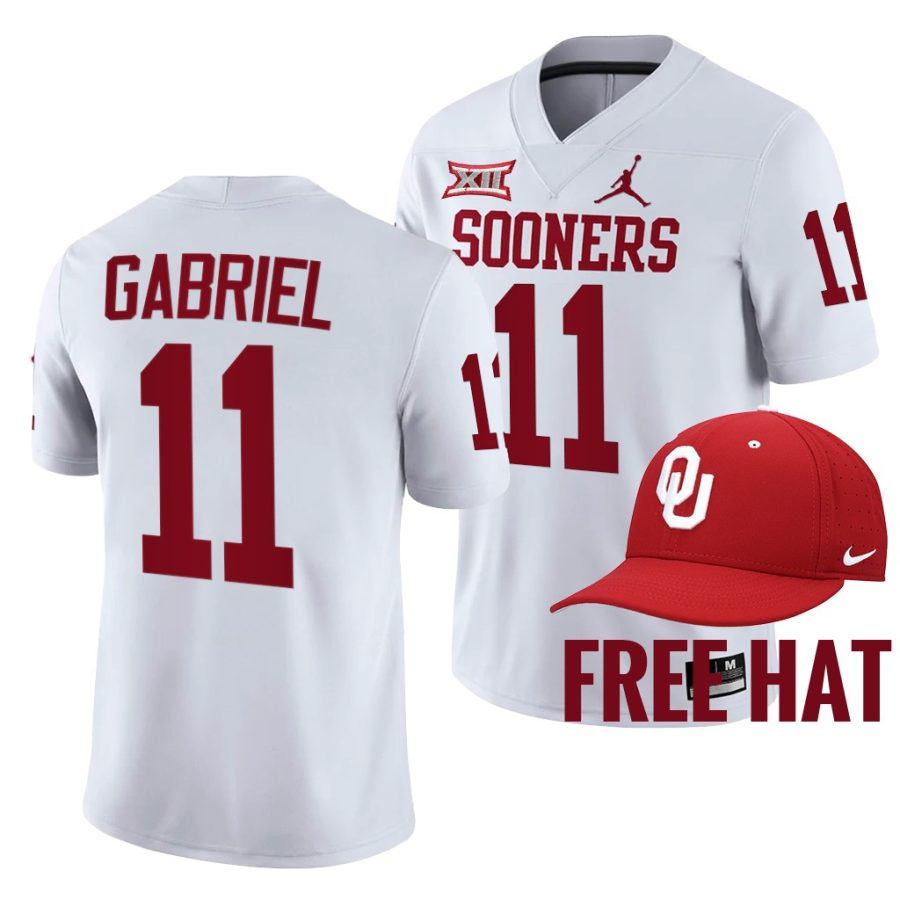 oklahoma sooners dillon gabriel white college football jersey