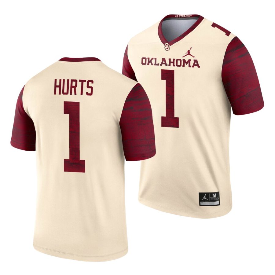 oklahoma sooners jalen hurts cream legend men's jersey