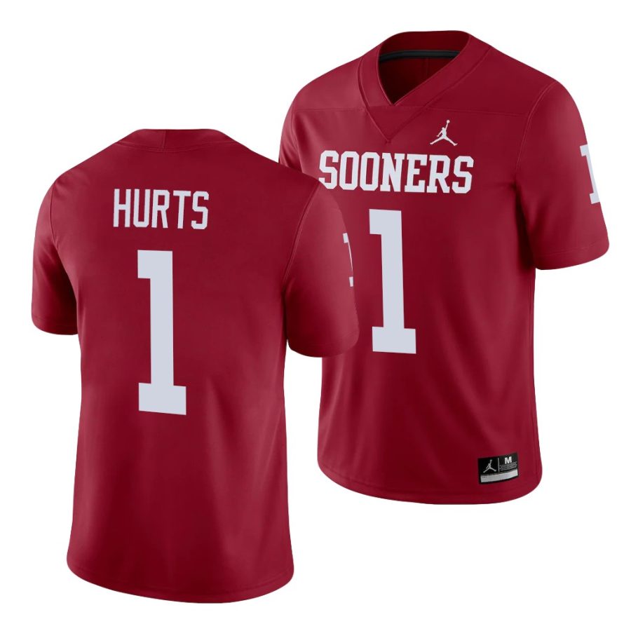 oklahoma sooners jalen hurts crimson alumni men's jersey