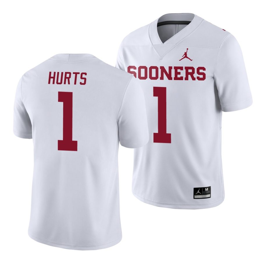 oklahoma sooners jalen hurts white game men's jersey